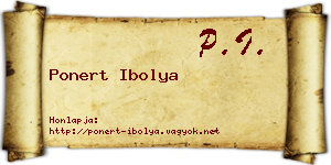 Ponert Ibolya névjegykártya